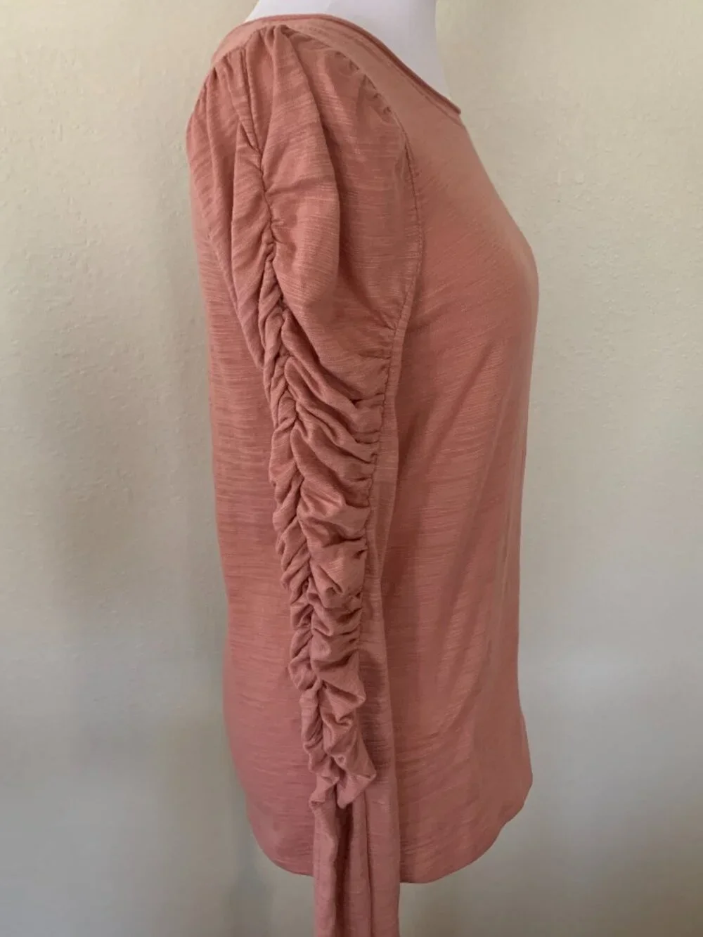 Free People We The Free Natasha Ruched Slub Tee Blush Pink Top S